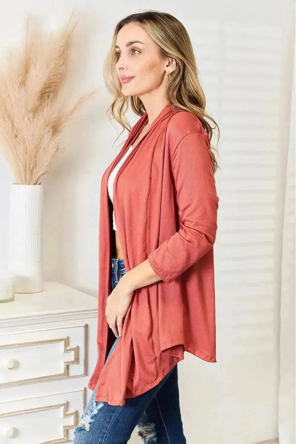 Culture Code Full Size Open Front Cardigan - Bad Moms Club