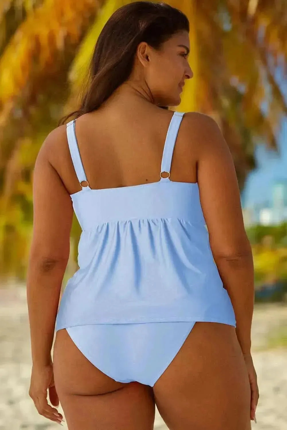 Full Size Adjustable Strap Tankini Set - Bad Moms Club
