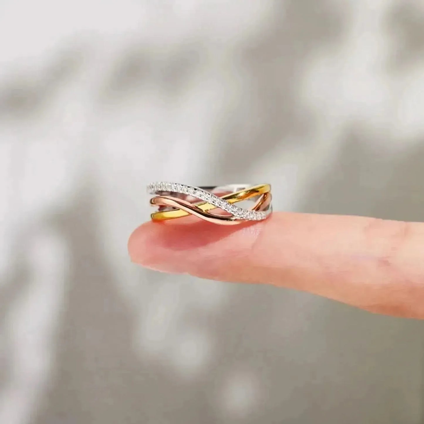 Crisscross Gold-Plated 925 Sterling Silver Ring - Bad Moms Club