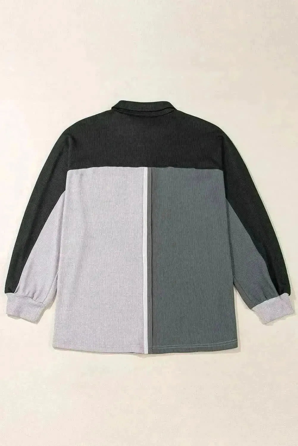 Pocketed Contrast Long Sleeve Sweatshirt - Bad Moms Club