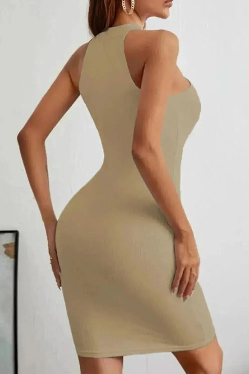 Lace-Up Sleeveless Pencil Dress - Bad Moms Club