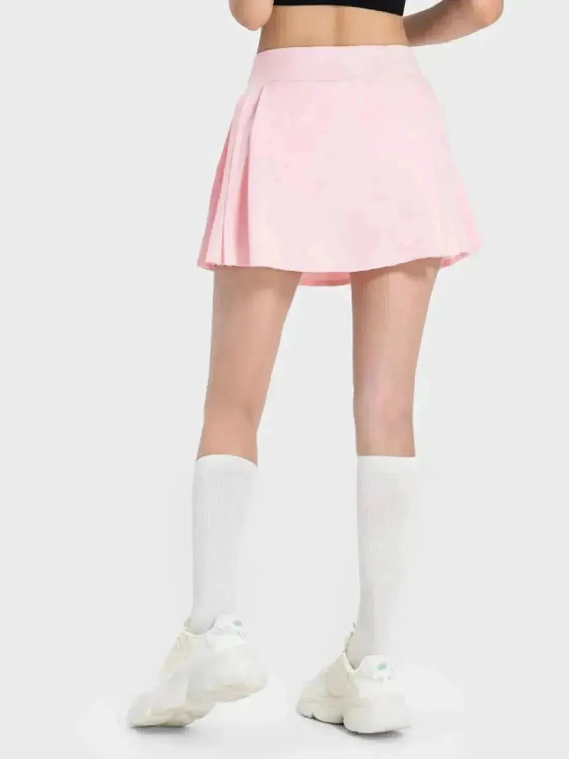 Pleated Detail Mid-Rise Waist Active Skirt - Bad Moms Club