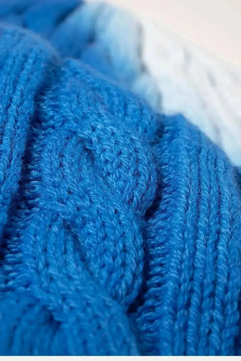 Contrast Tie-Dye Cable-Knit Cuffed Beanie - Bad Moms Club