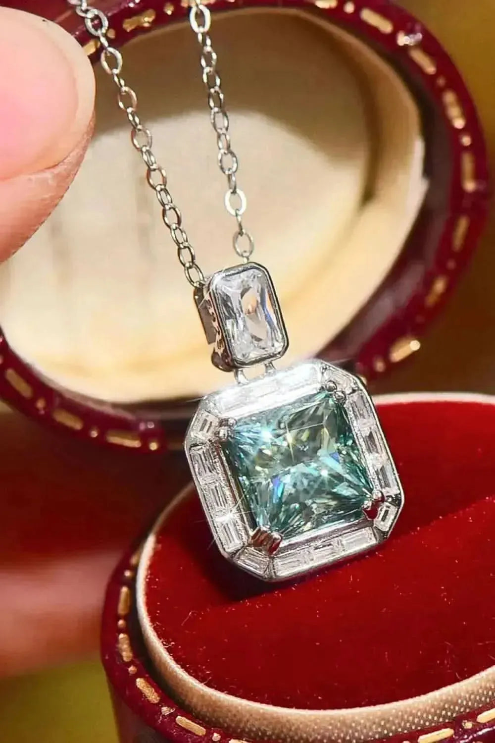 2 Carat Moissanite Square Pendant Necklace - Bad Moms Club