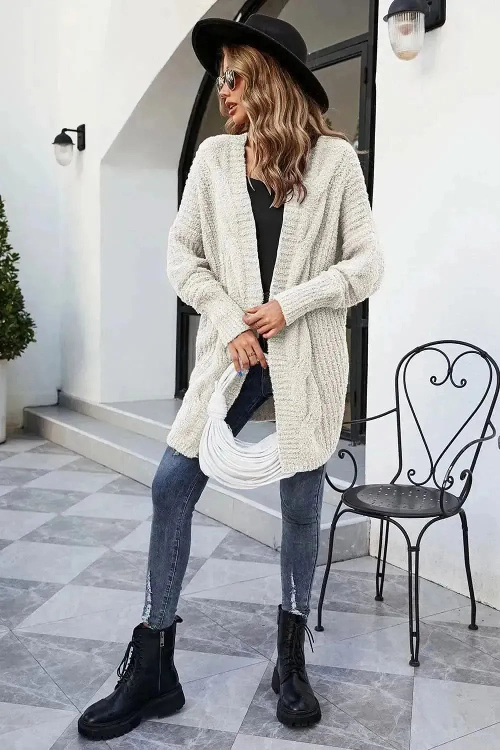 Open Front Dolman Sleeve Cardigan - Bad Moms Club