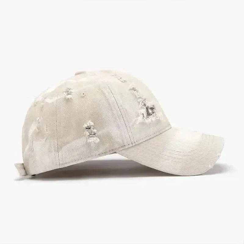 Distressed Adjustable Cotton Baseball Cap - Bad Moms Club