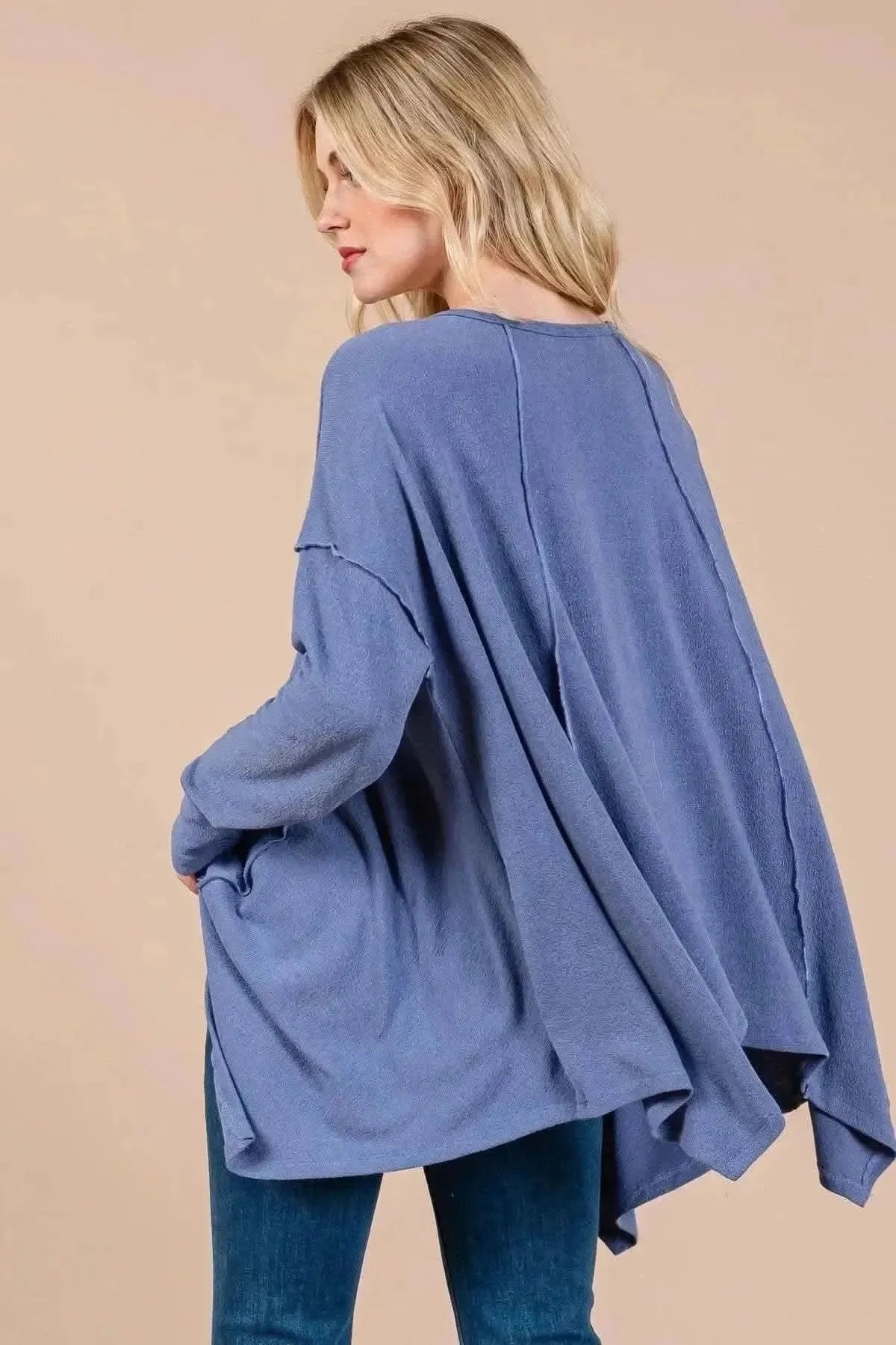 Ces Femme Asymmetrical Long Sleeve top - Bad Moms Club