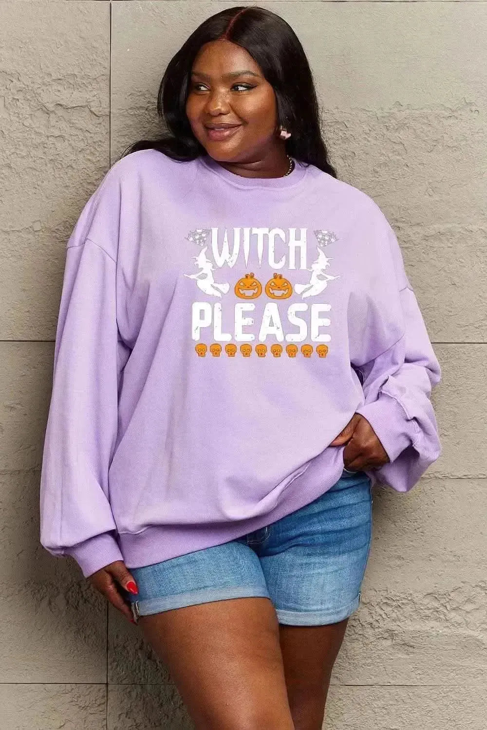 Simply Love Full Size WITCH PLEASE Graphic Sweatshirt - Bad Moms Club