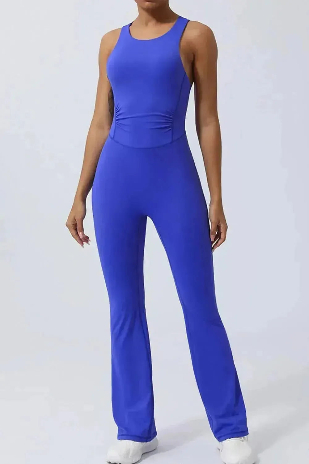 Crisscross Wide Strap Sleeveless Jumpsuit - Bad Moms Club