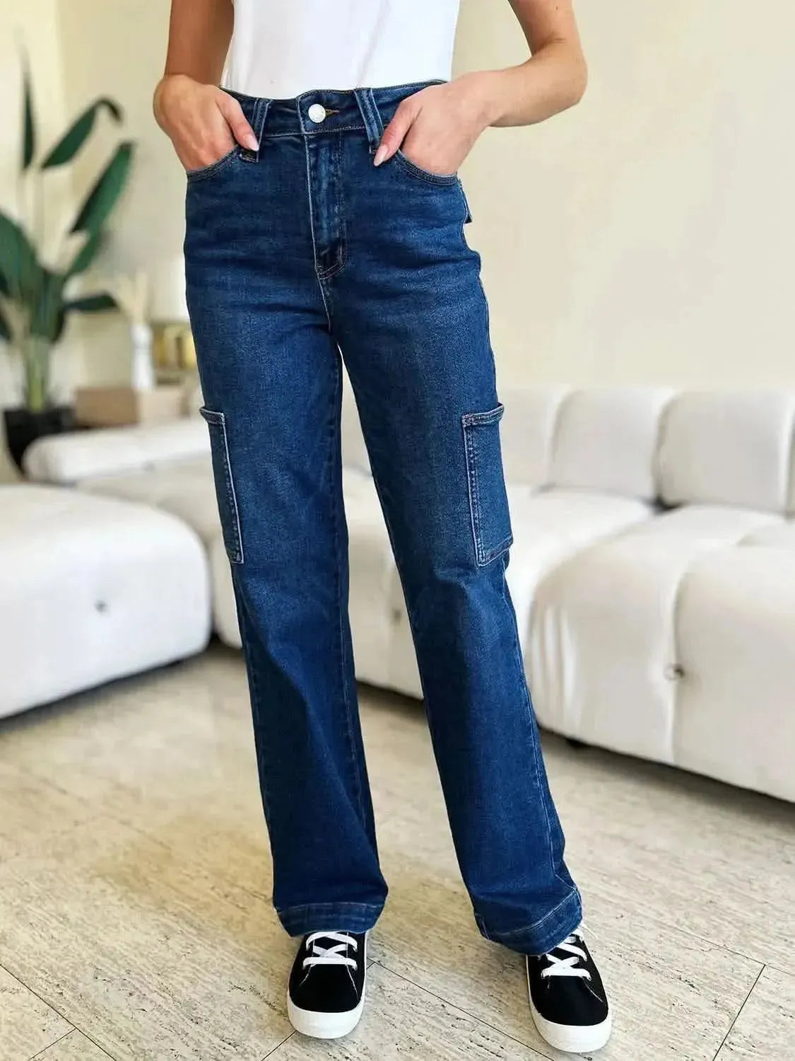 Judy Blue Full Size High Waist Cargo Jeans - Bad Moms Club
