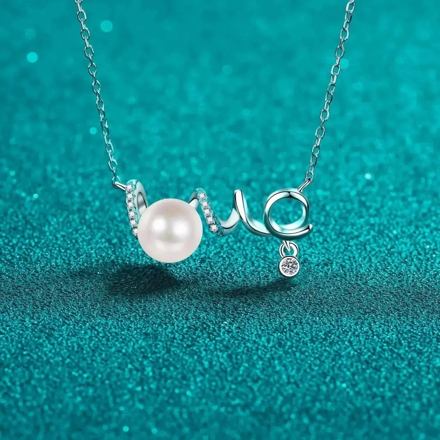 Pearl Moissanite 925 Sterling Silver Necklace - Bad Moms Club