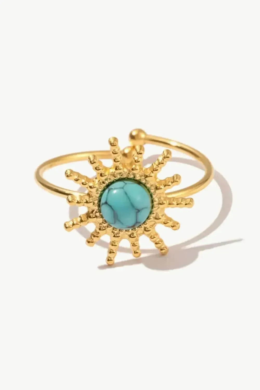 Natural Stone Sun Shape Open Ring - Bad Moms Club