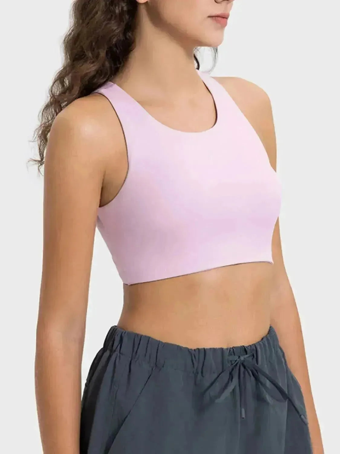 Cutout Round Neck Active Tank - Bad Moms Club