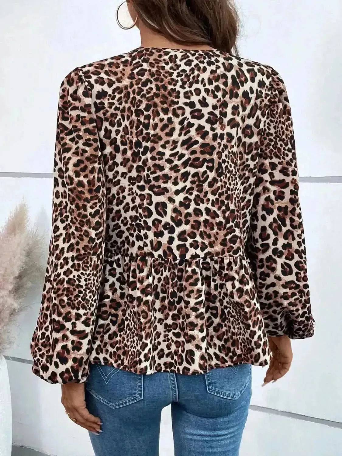 Ivy Lane Peplum Tied Long Sleeve Blouse - Bad Moms Club