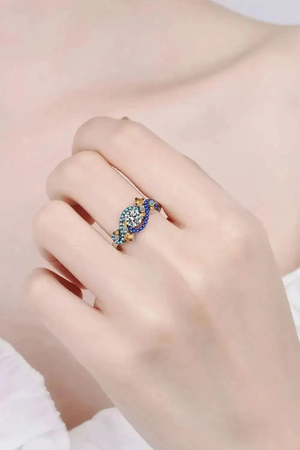 Moissanite Contrast 925 Sterling Silver Ring - Bad Moms Club