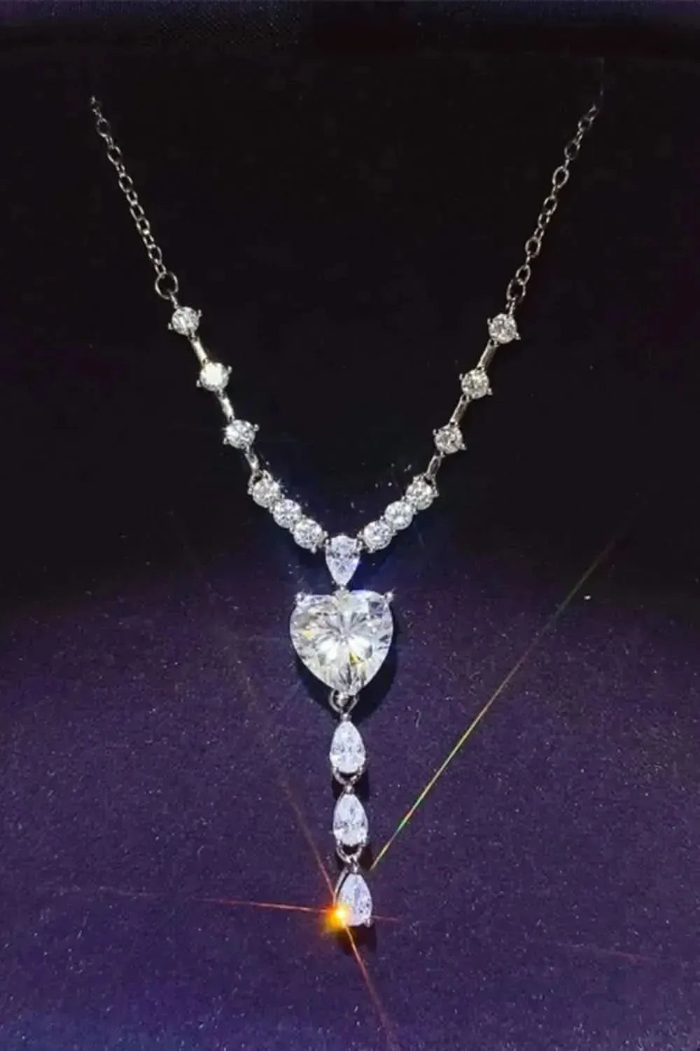 3 Carat Moissanite 925 Sterling Silver Drop Necklace - Bad Moms Club