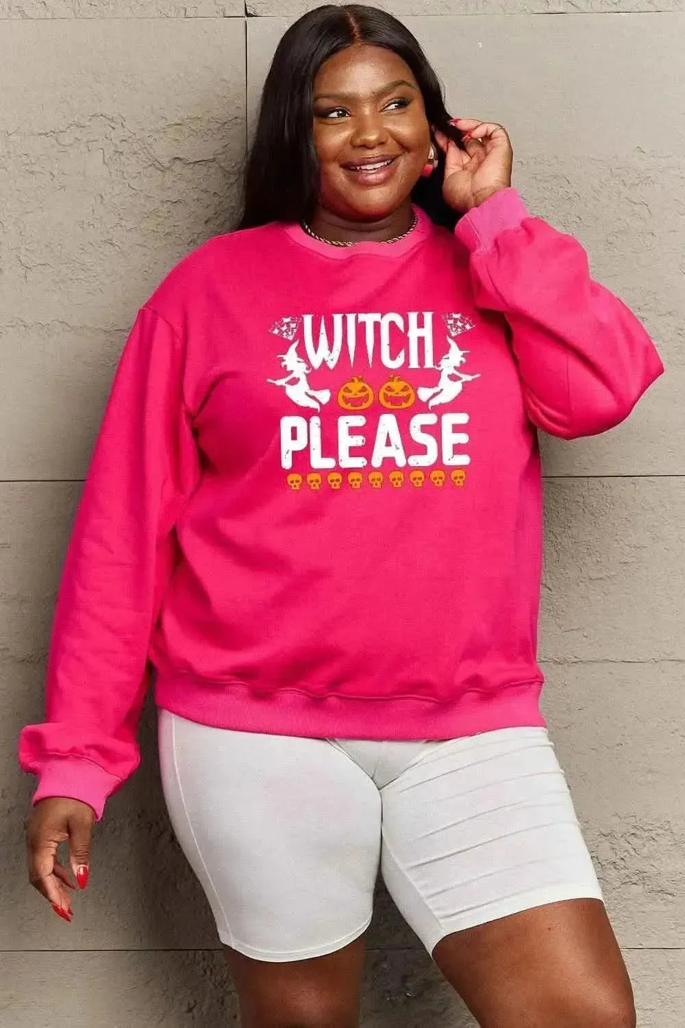 Simply Love Full Size WITCH PLEASE Graphic Sweatshirt - Bad Moms Club