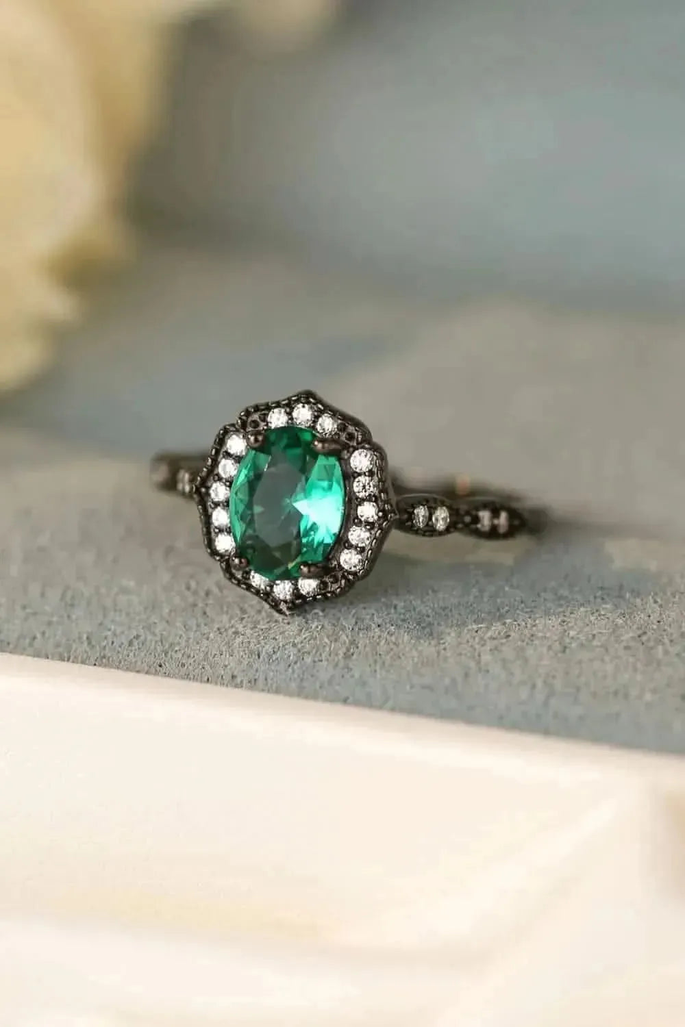 925 Sterling Silver Paraiba Blue Zircon 4-Prong Ring - Bad Moms Club