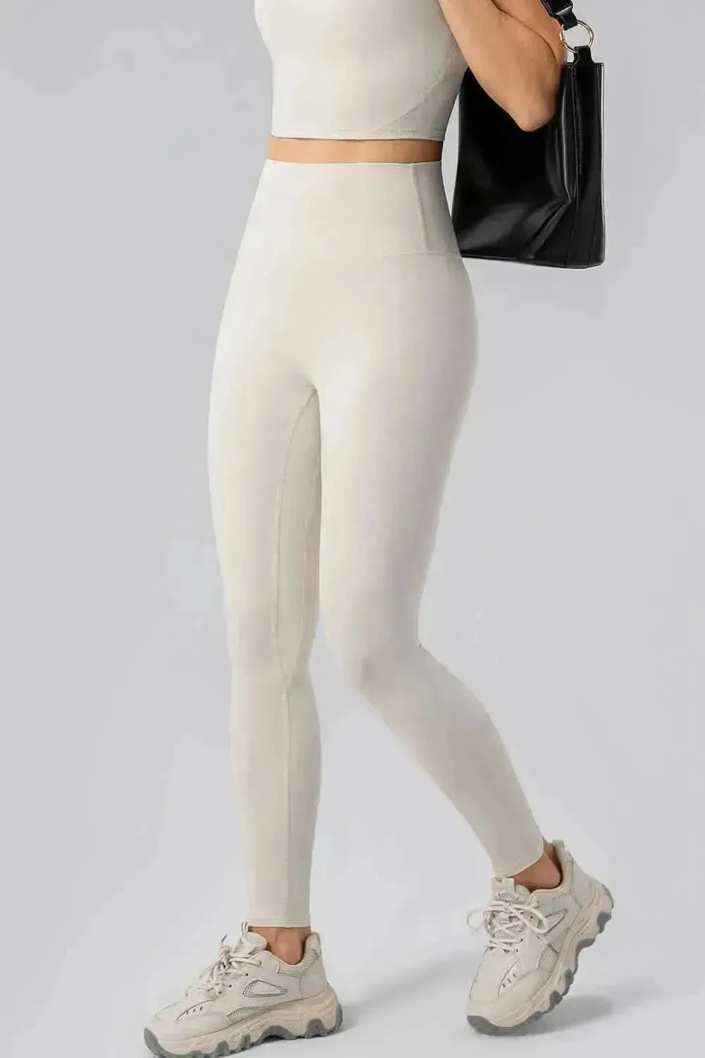 High Waist Wide Waistband Active Leggings - Bad Moms Club