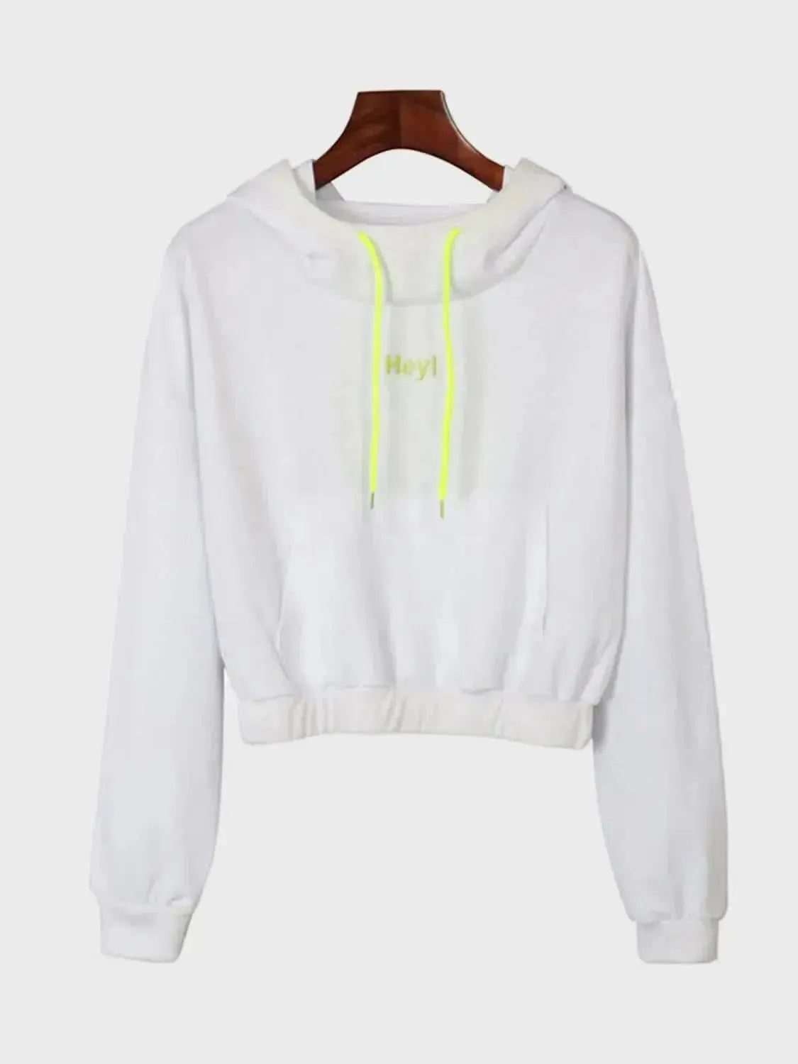 Perfee Drawstring Letter Long Sleeve Hoodie - Bad Moms Club