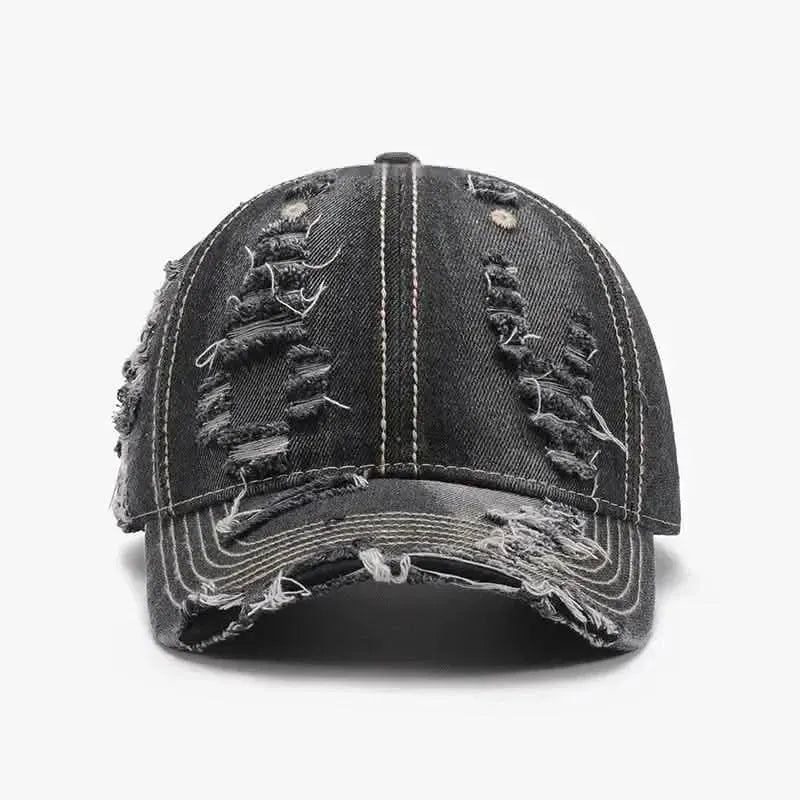 Distressed Adjustable Cotton Baseball Cap - Bad Moms Club