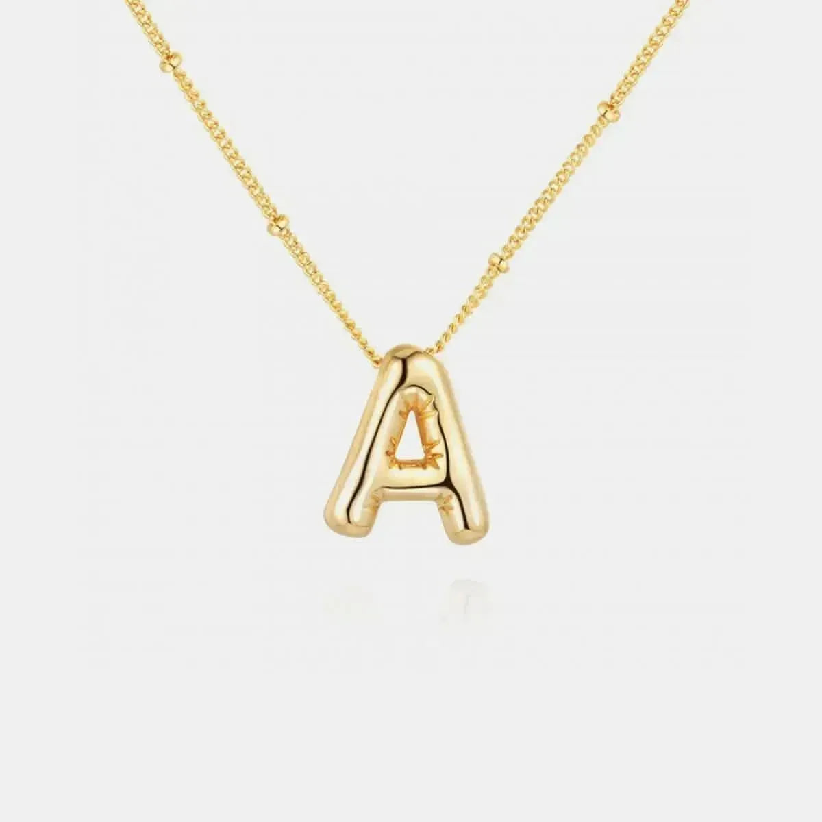 Gold-Plated Bubble Initial Necklace - Bad Moms Club