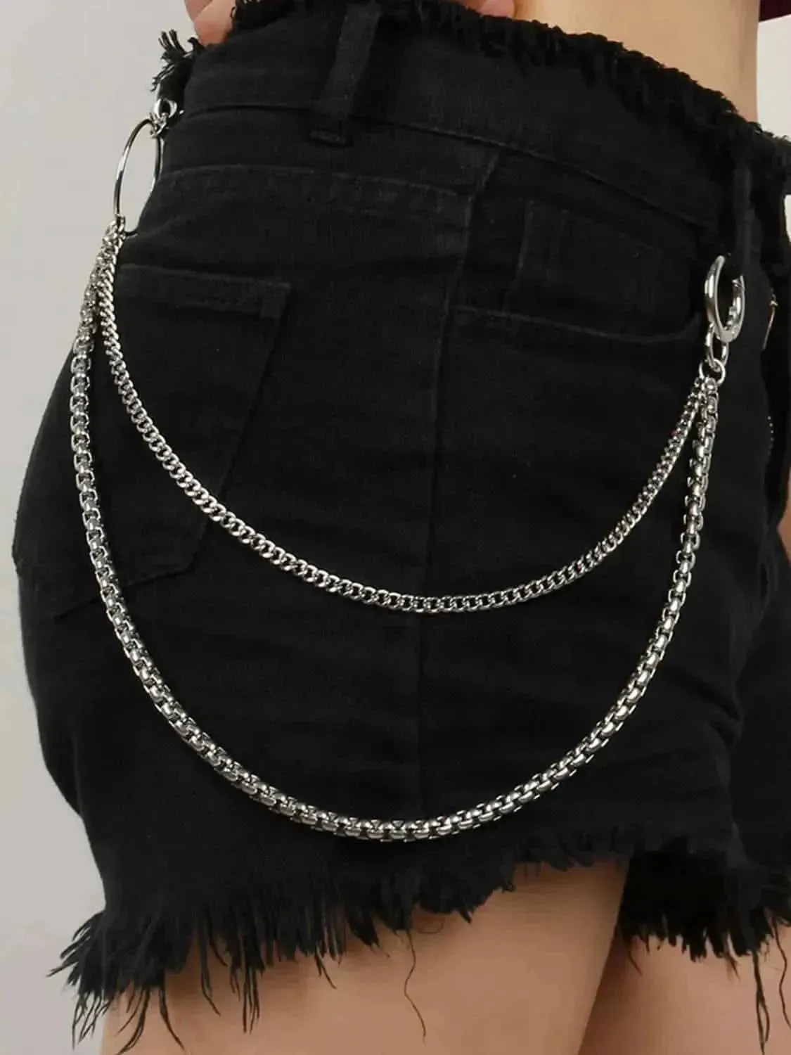 Double-Layered Metal Chain Belt - Bad Moms Club