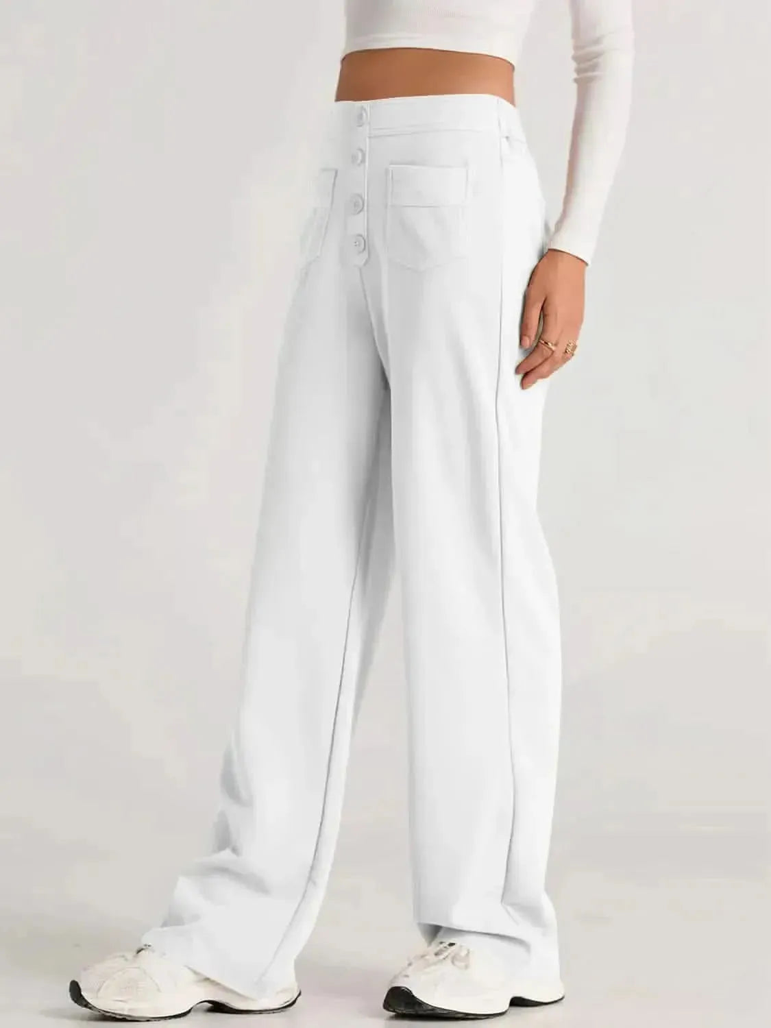 High Waist Wide Leg Pants - Bad Moms Club