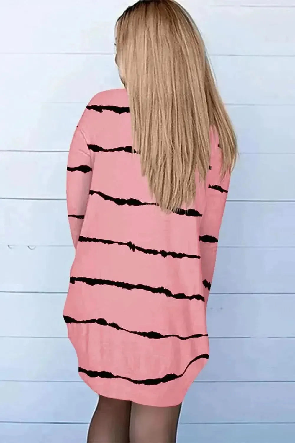 Printed Long Sleeve Cardigan - Bad Moms Club