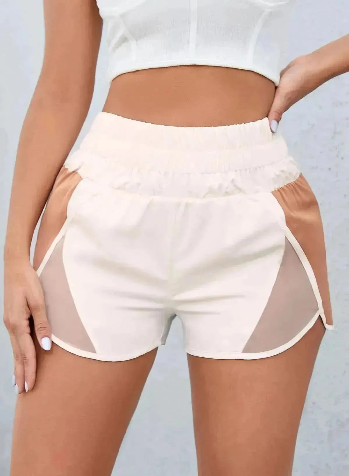Color Block Wide Waistband Shorts - Bad Moms Club