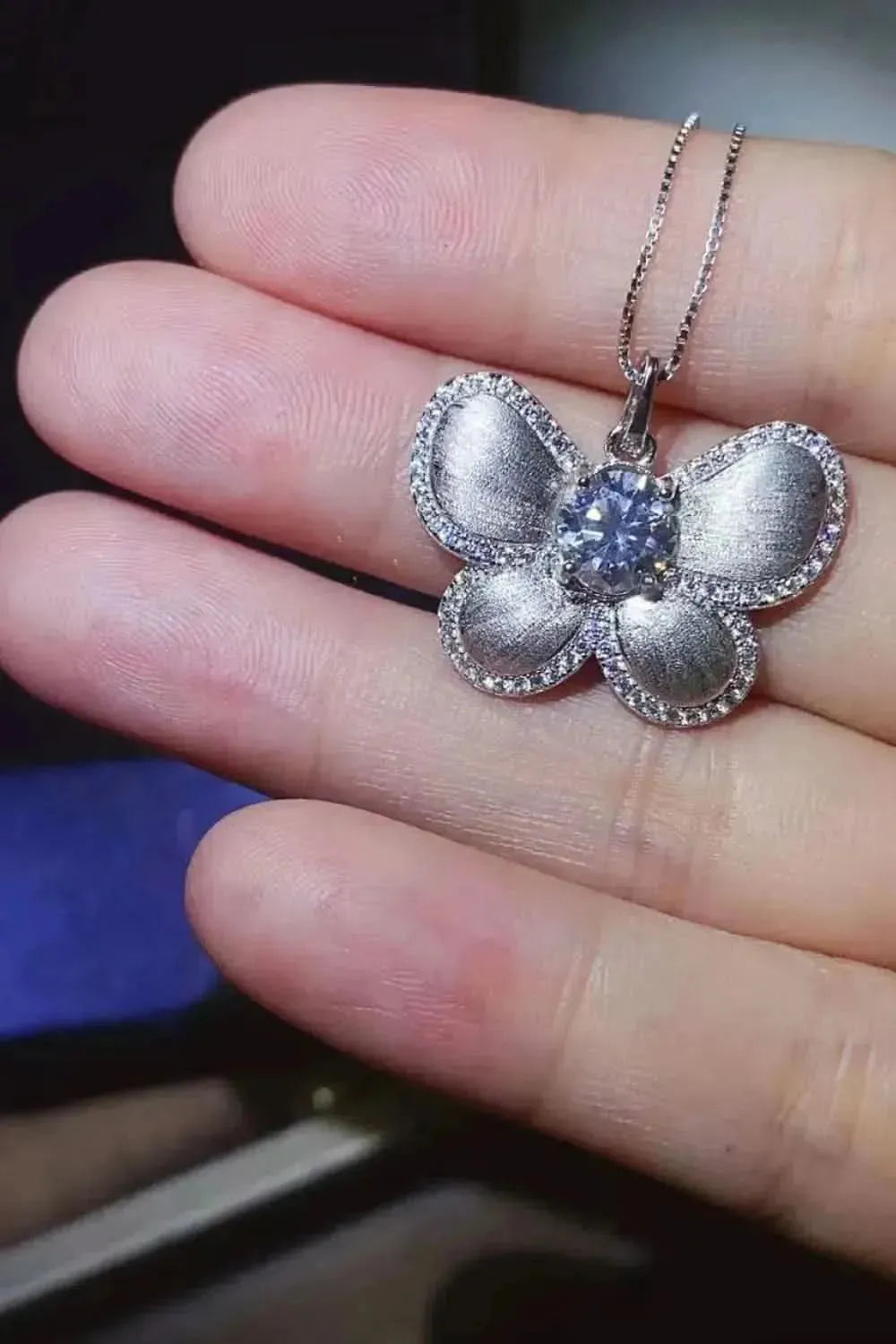 1 Carat Moissanite Butterfly Pendant Necklace - Bad Moms Club