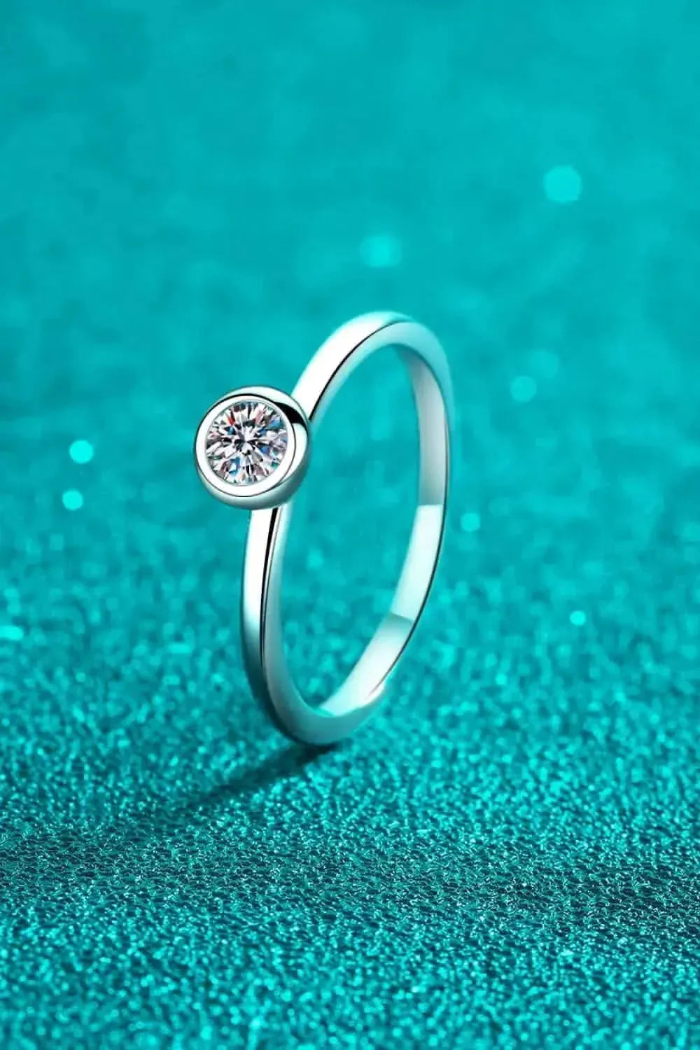 Moissanite Rhodium-Plated Solitaire Ring - Bad Moms Club
