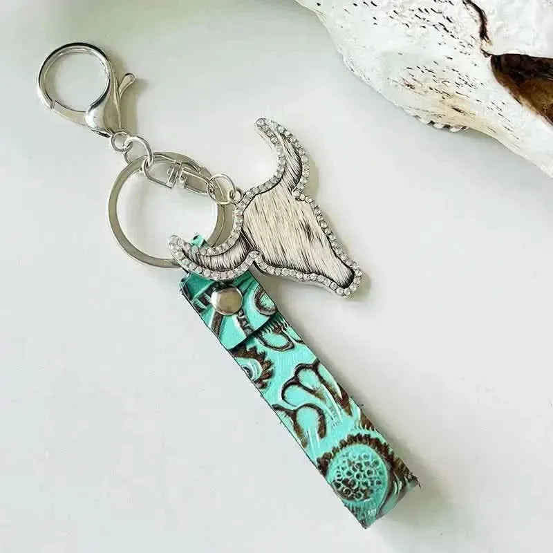 Rhinestone Bull Keychain - Bad Moms Club
