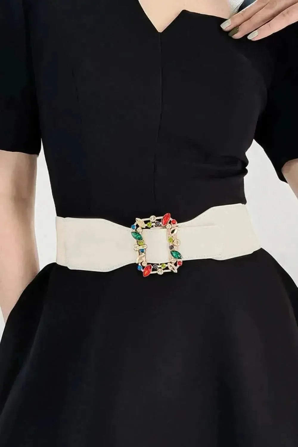 Multicolored Leaf Buckle Elastic Belt - Bad Moms Club