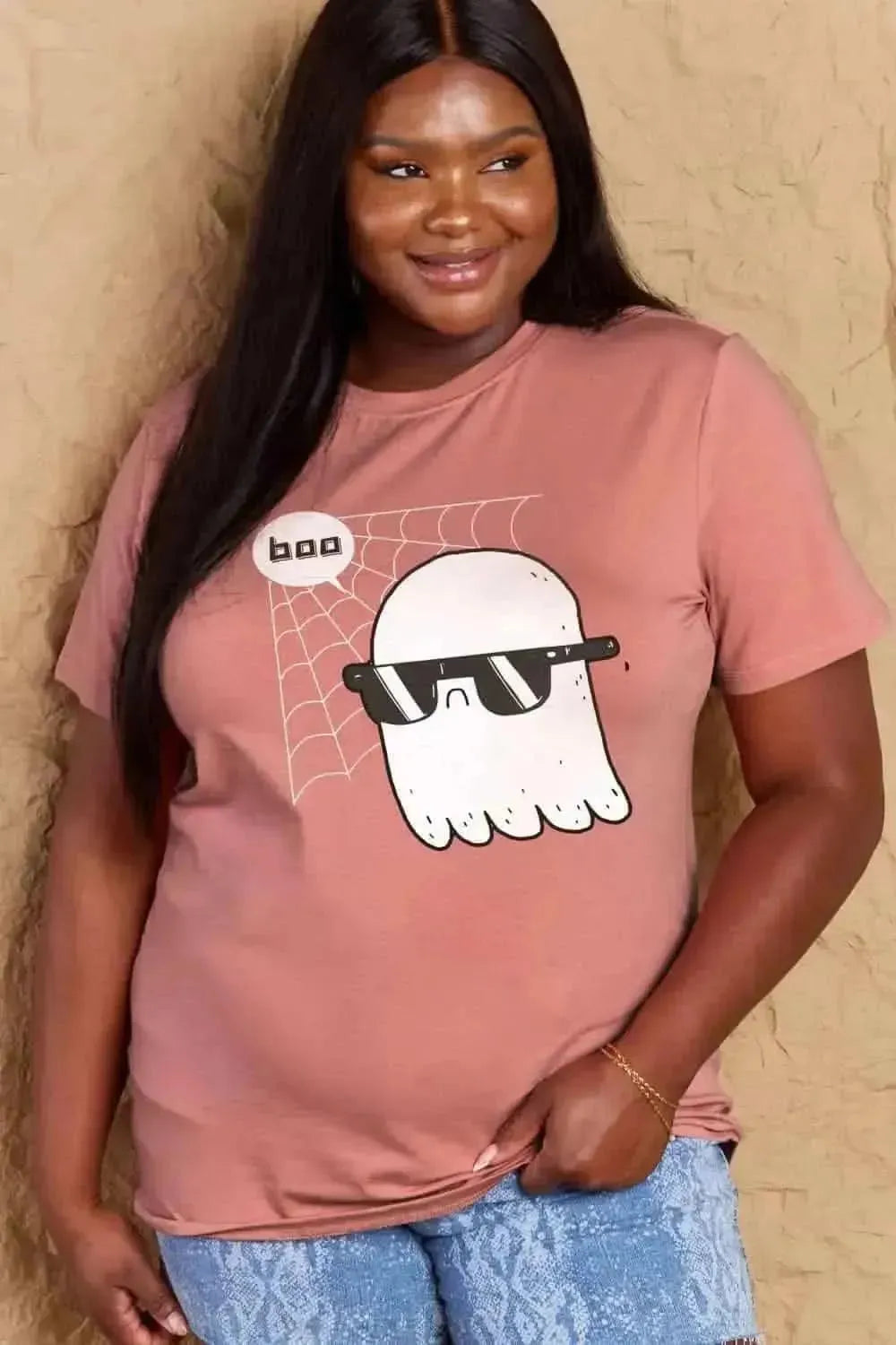 Simply Love Full Size BOO Graphic Cotton T-Shirt - Bad Moms Club