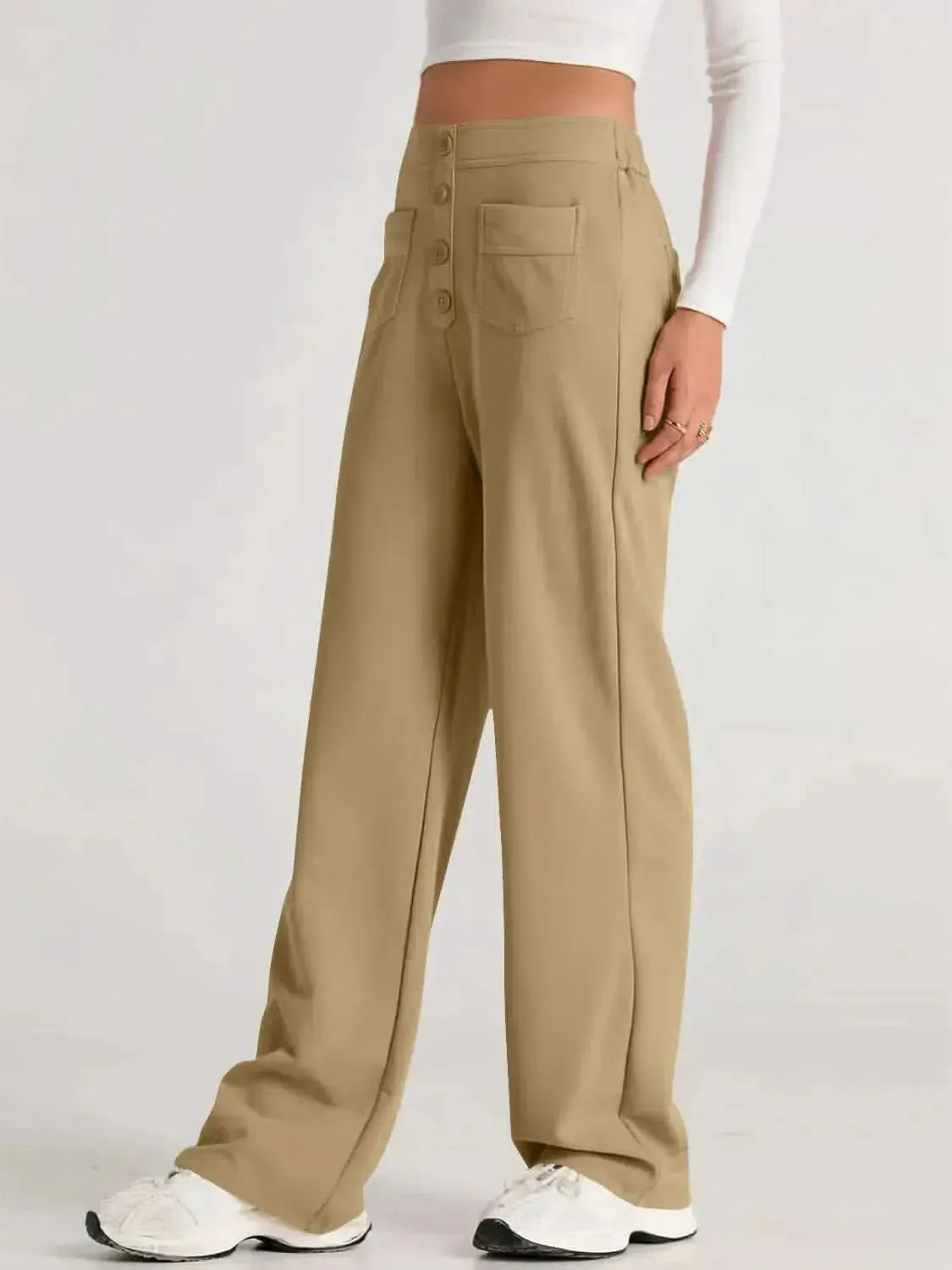 High Waist Wide Leg Pants - Bad Moms Club