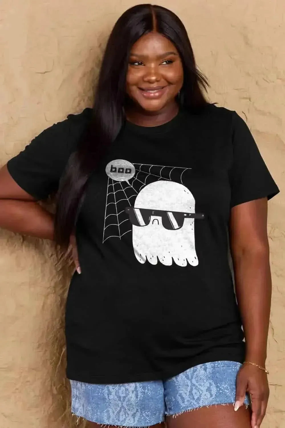 Simply Love Full Size BOO Graphic Cotton T-Shirt - Bad Moms Club