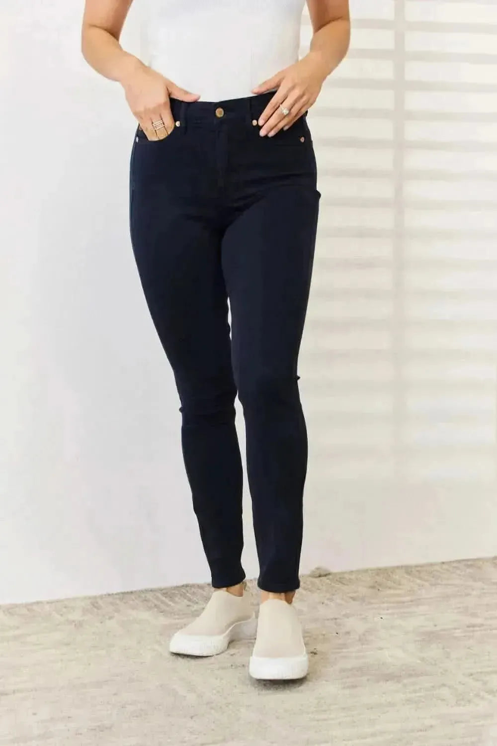 Judy Blue Full Size Garment Dyed Tummy Control Skinny Jeans - Bad Moms Club