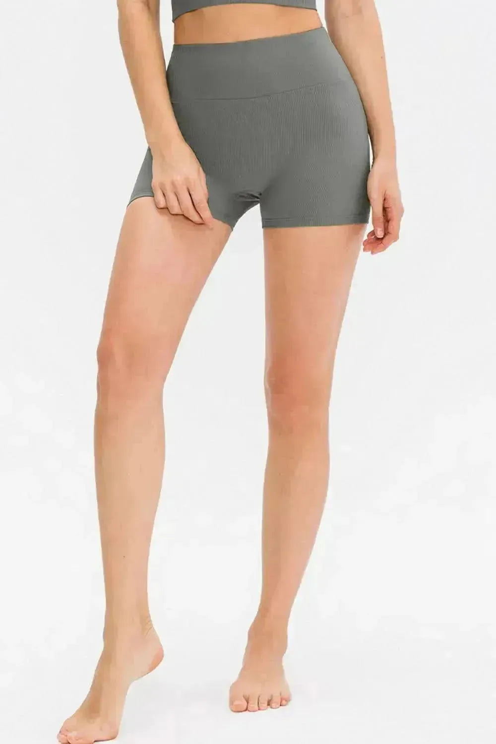 Slim Fit Wide Waistband Sports Shorts - Bad Moms Club