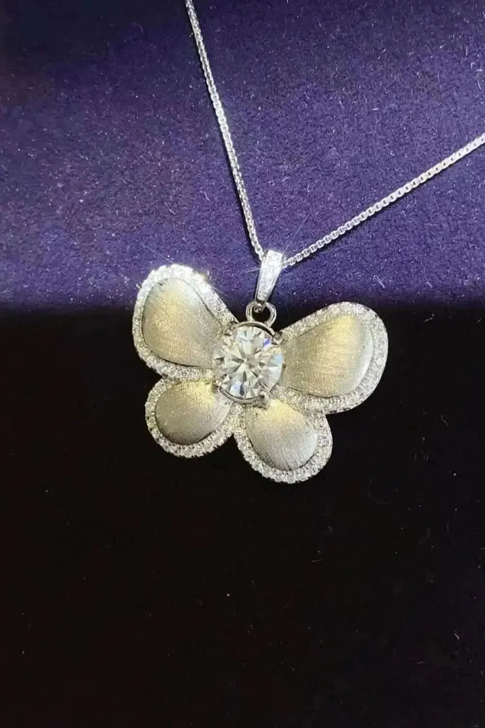 1 Carat Moissanite Butterfly Pendant Necklace - Bad Moms Club