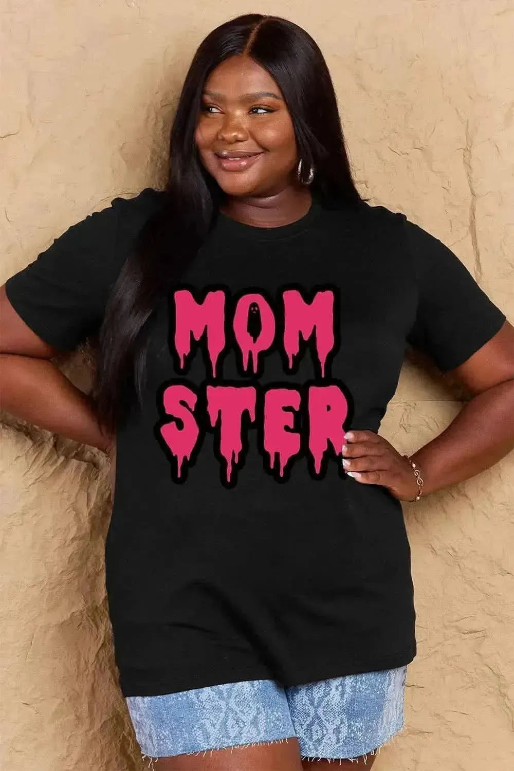 Simply Love Full Size MOM STER Graphic Cotton T-Shirt - Bad Moms Club