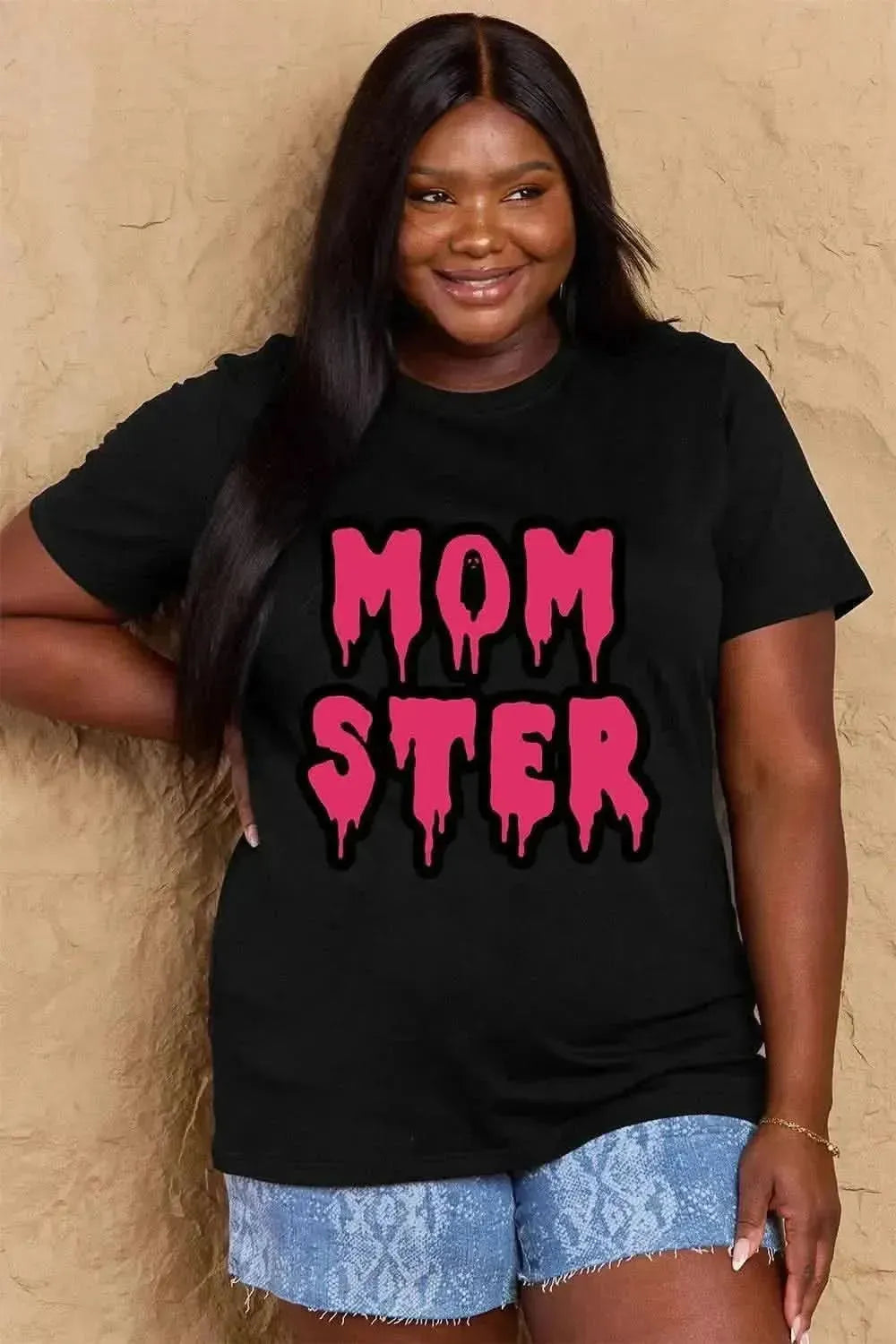 Simply Love Full Size MOM STER Graphic Cotton T-Shirt - Bad Moms Club