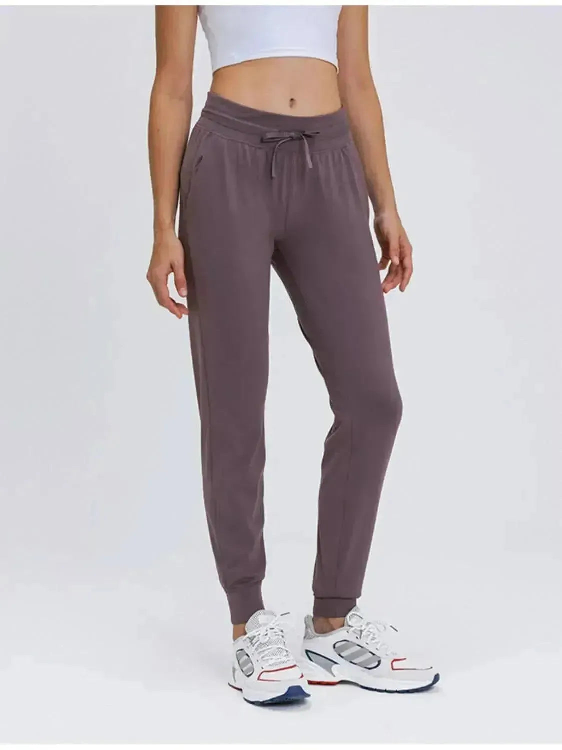 Double Take Tied Joggers with Pockets - Bad Moms Club