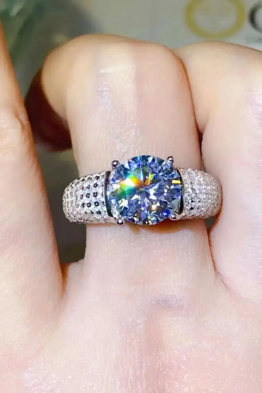 3 Carat Moissanite Side Stone Ring - Bad Moms Club