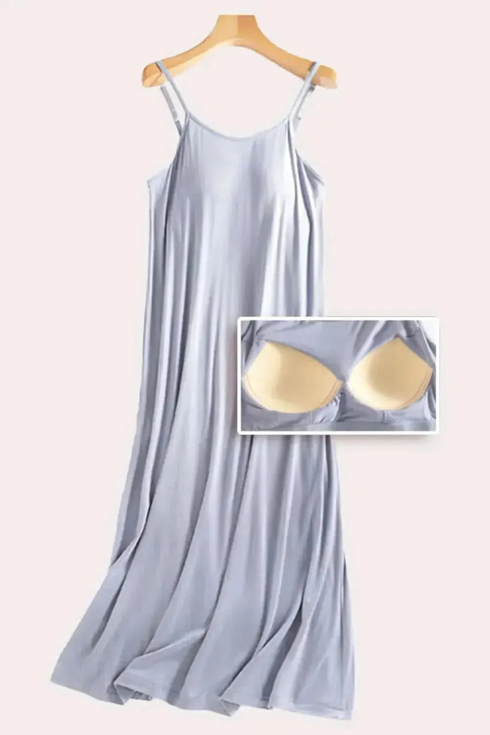 Scoop Neck Midi Cami Dress with Bra - Bad Moms Club
