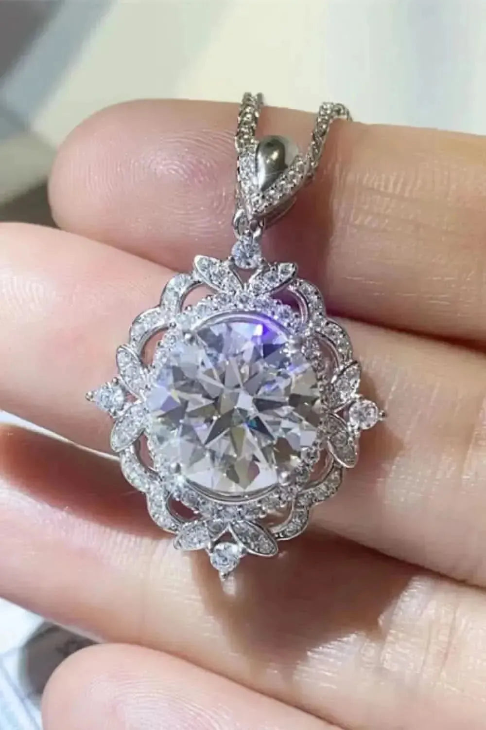 5 Carat Moissanite 925 Sterling Silver Necklace - Bad Moms Club