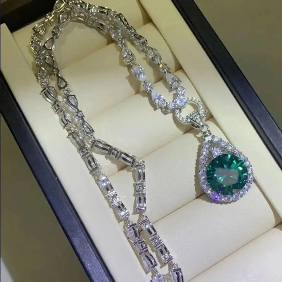 10 Carat Moissanite 925 Sterling Silver Teardrop Shape Necklace - Bad Moms Club