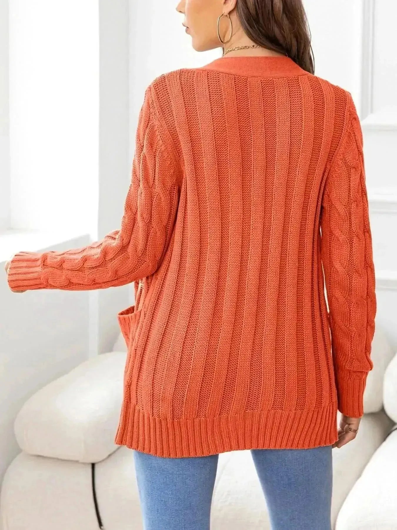 Button Down Cable-Knit Cardigan - Bad Moms Club