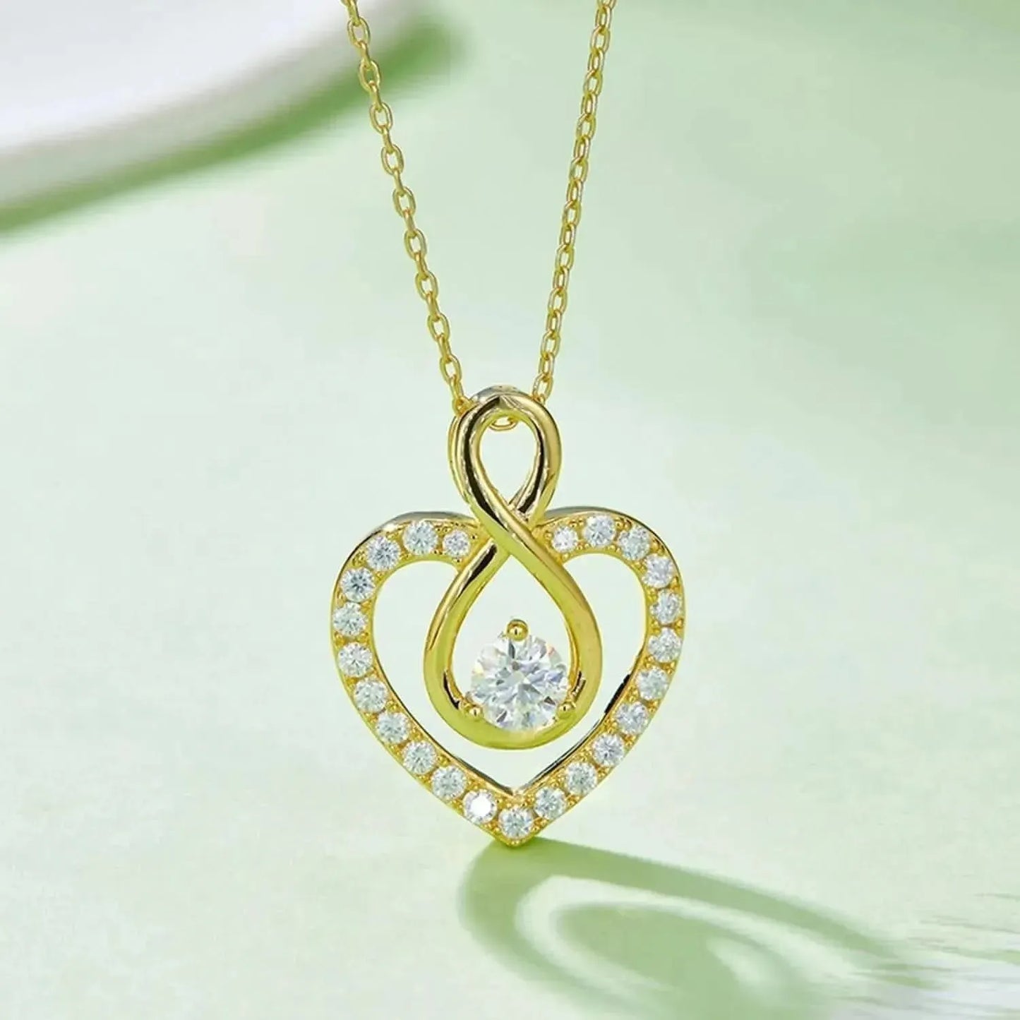 1 Carat Moissanite 925 Sterling Silver Heart Shape Necklace - Bad Moms Club
