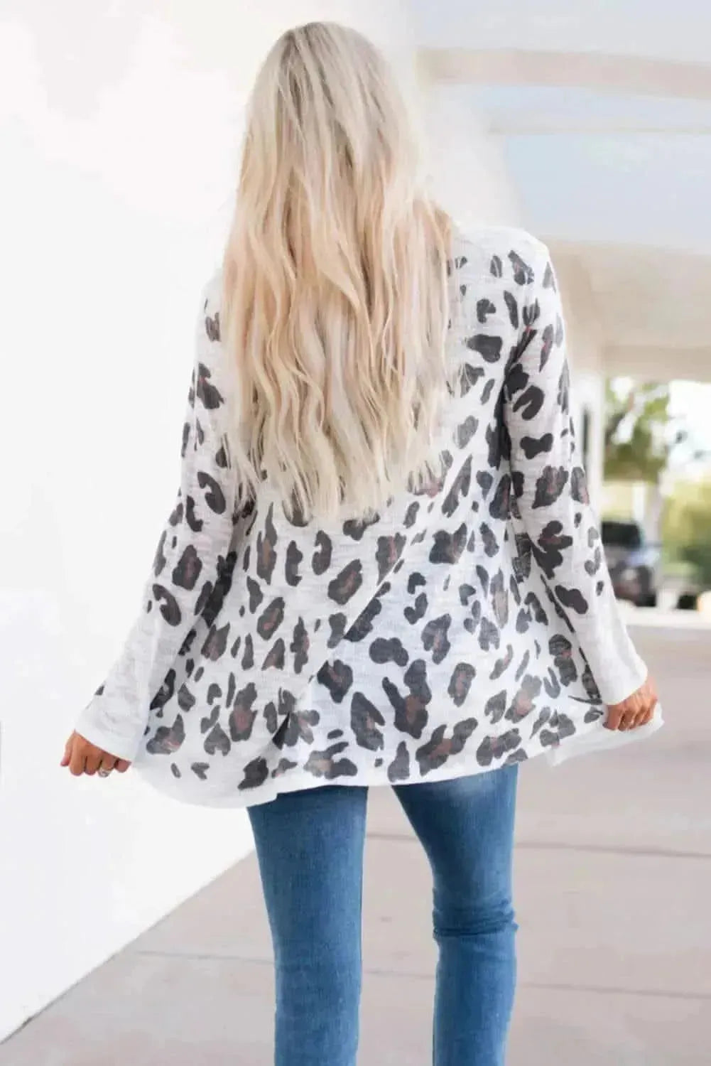 Printed Long Sleeve Cardigan - Bad Moms Club
